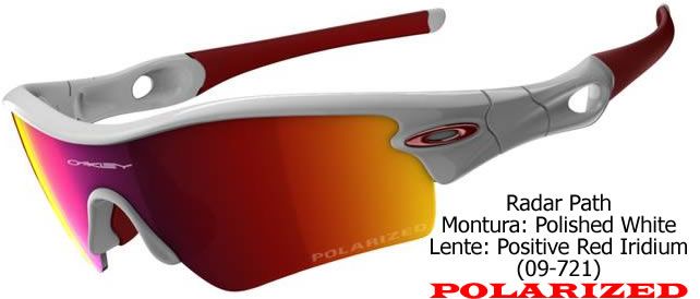 Oakley Radar Path Polished White/Positive Red Iridium Polarizada