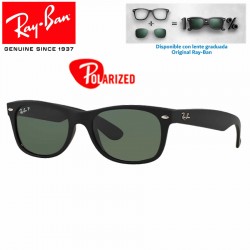 Ray-Ban New WayFarer Rubber Black / Green Polarized (RB2132/622-58)