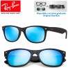 Ray-Ban New WayFarer Top Black On Transparent / Blue Grad. Grey Polarized (RB2132/605258)