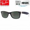 Ray-Ban New WayFarer Top Black On Transparent / Blue Grad. Grey Polarized (RB2132/605258)