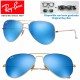 Ray-Ban Aviator Large Matte Gold / Blue Mirror (RB3025/112-17)