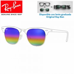 Lentes de repuesto Ray-Ban New ClubMaster Lente Green Rainbow Flash (RB3016-221C3E)