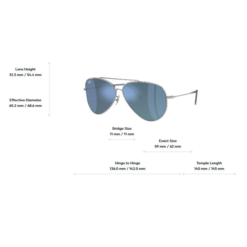 Gafas de sol Ray-Ban Aviator Reverse Black / Silver (RBR0101S-002/GS)