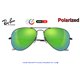 Ray-Ban Aviator Remix Black / Crystal Flash Green Polarized (RB3025/9954)