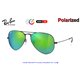 Ray-Ban Aviator Remix Black / Crystal Flash Green Polarized (RB3025/9954)