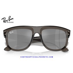 Ray-Ban BoyFriend Transparent Polished Dark Grey / Grey Silver Mirror (RBR0501S-6707GS)