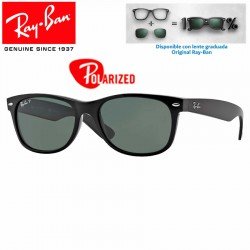 Ray-Ban New WayFarer Black / Crystal Green Polarized (RB2132/901-58)