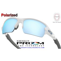 Flak XS Polished White / Prizm Deep Water Polarized (OJ9005-06)