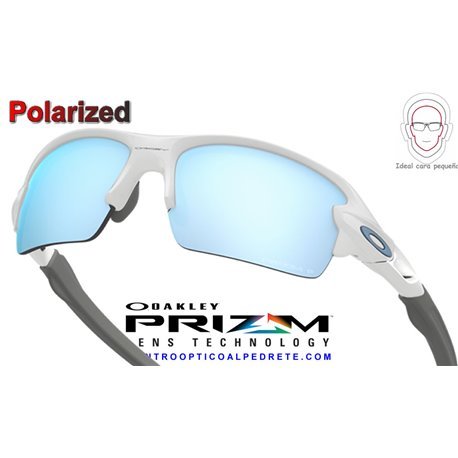 Flak XS Polished White / Prizm Deep Water Polarized (OJ9005-06)