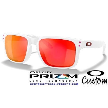 Holbrook Custom Matte White / Prizm Ruby (OO9102-10524C)