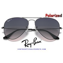 Ray-Ban Aviator Large Metal GunMetal / Blue-Grey Gradient Polarized (RB3025 004/78)