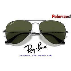 Ray-Ban Aviator Large GunMetal / Crystal Green Polarized (RB3025/004-58)