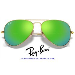 Ray-Ban Aviator Gold / Blue Flash Green (RB3025 112/19)
