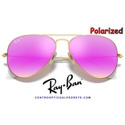 Ray-Ban Aviator Gold / Cyclamen Flash Polarized (RB3025 112/1Q)
