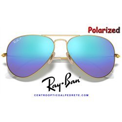 Ray-Ban Aviator Large Metal Gold / Blue Flash Mirror Polarized (RB3025 112/4L)